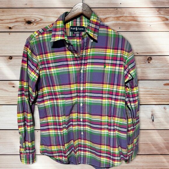 Ralph Lauren Plaid Button Down Shirt Size Medium - Picture 1 of 6